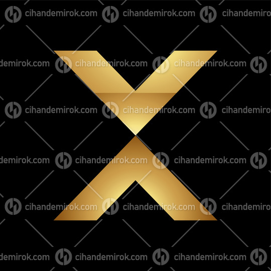 Golden Letter X Symbol on a Black Background - Icon 6