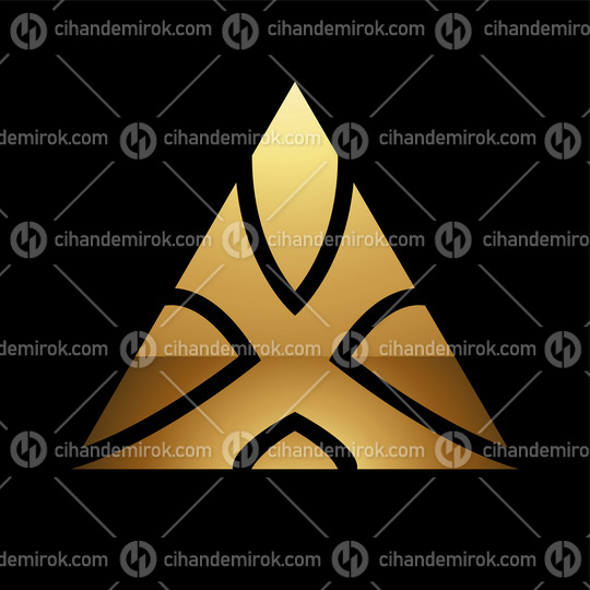 Golden Letter X Symbol on a Black Background - Icon 7