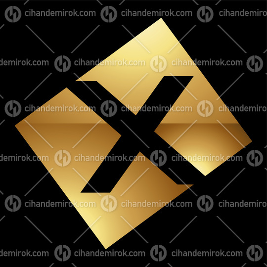 Golden Letter X Symbol on a Black Background - Icon 9
