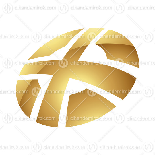 Golden Letter X Symbol on a White Background - Icon 3