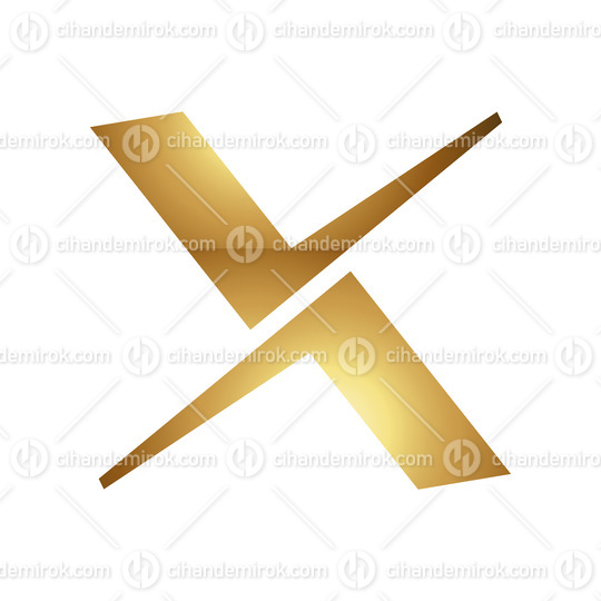Golden Letter X Symbol on a White Background - Icon 4
