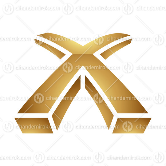 Golden Letter X Symbol on a White Background - Icon 5