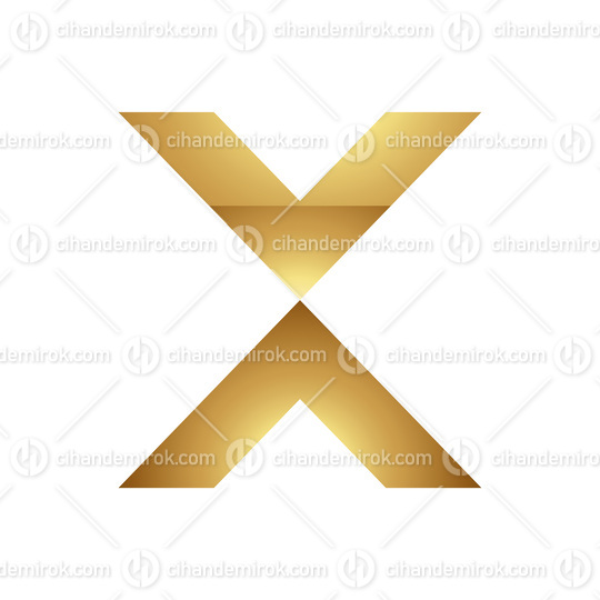 Golden Letter X Symbol on a White Background - Icon 6