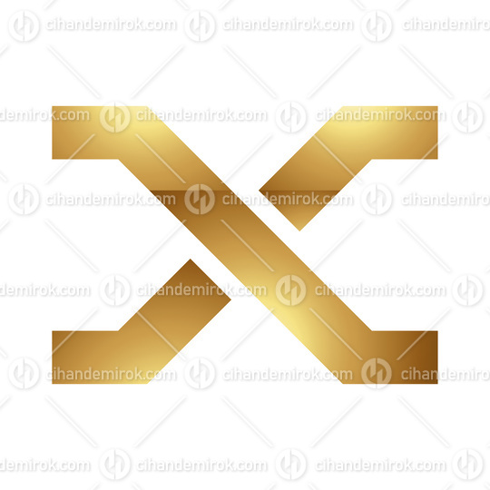 Golden Letter X Symbol on a White Background - Icon 8