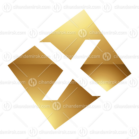 Golden Letter X Symbol on a White Background - Icon 9