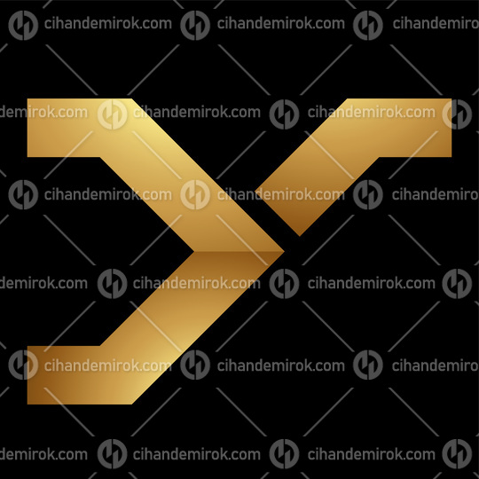 Golden Letter Y Symbol on a Black Background - Icon 6