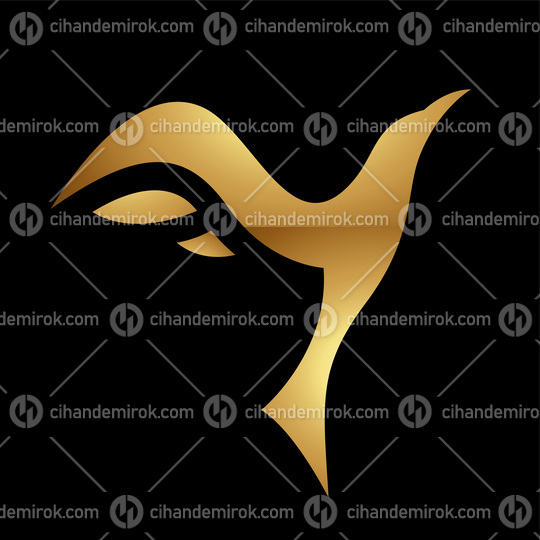 Golden Letter Y Symbol on a Black Background - Icon 8