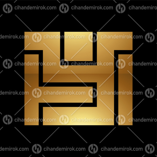 Golden Letter Y Symbol on a Black Background - Icon 9