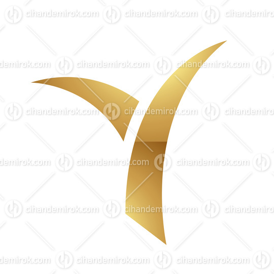 Golden Letter Y Symbol on a White Background - Icon 1