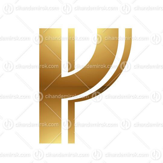 Golden Letter Y Symbol on a White Background - Icon 2