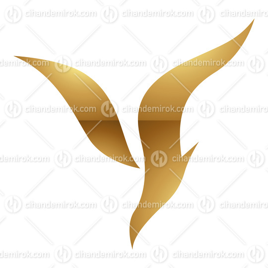 Golden Letter Y Symbol on a White Background - Icon 5
