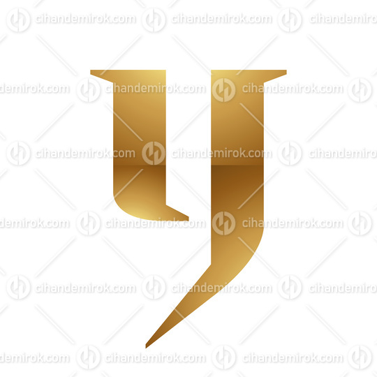 Golden Letter Y Symbol on a White Background - Icon 7