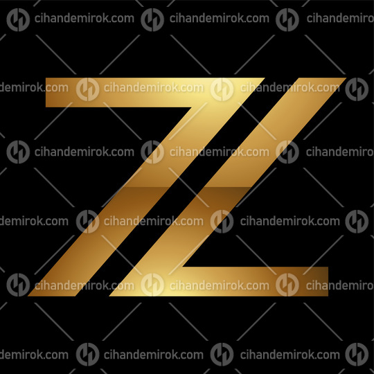 Golden Letter Z Symbol on a Black Background - Icon 1