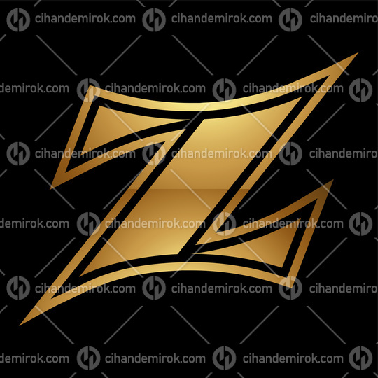 Golden Letter Z Symbol on a Black Background - Icon 2