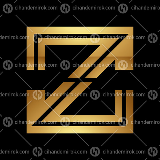 Golden Letter Z Symbol on a Black Background - Icon 4