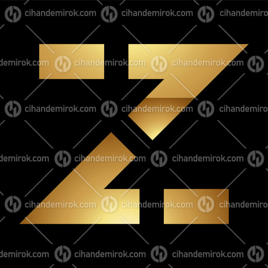 Golden Letter Z Symbol on a Black Background - Icon 5