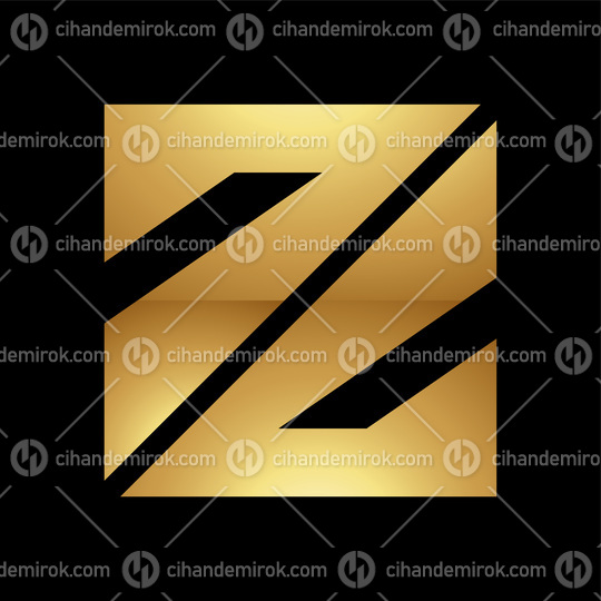 Golden Letter Z Symbol on a Black Background - Icon 7