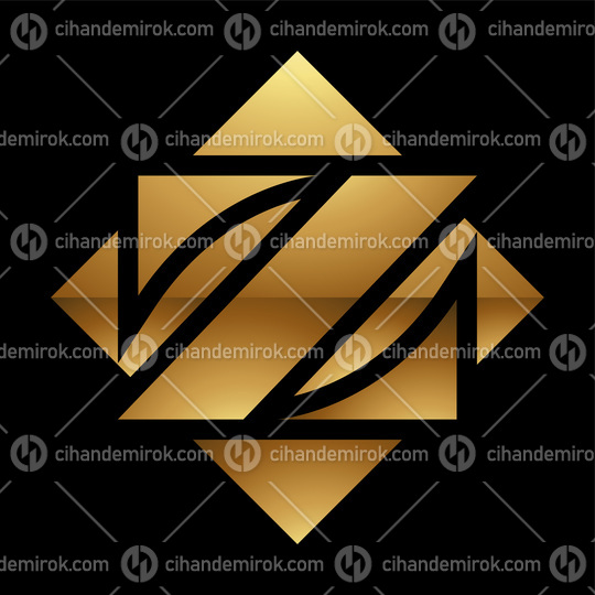 Golden Letter Z Symbol on a Black Background - Icon 8