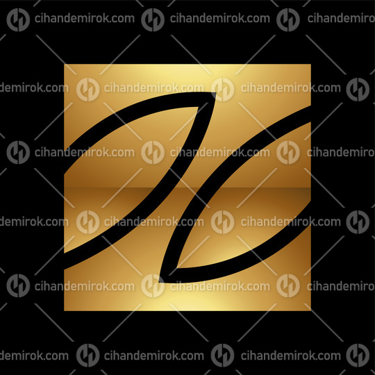 Golden Letter Z Symbol on a Black Background - Icon 9