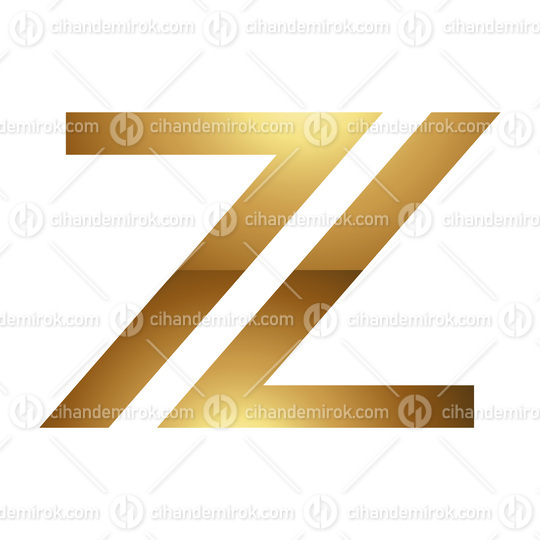 Golden Letter Z Symbol on a White Background - Icon 1