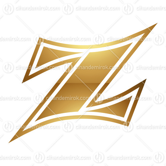 Golden Letter Z Symbol on a White Background - Icon 2