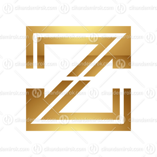 Golden Letter Z Symbol on a White Background - Icon 4