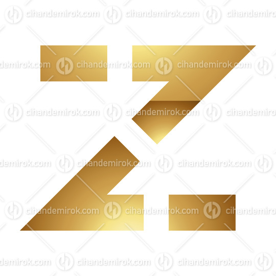 Golden Letter Z Symbol on a White Background - Icon 5