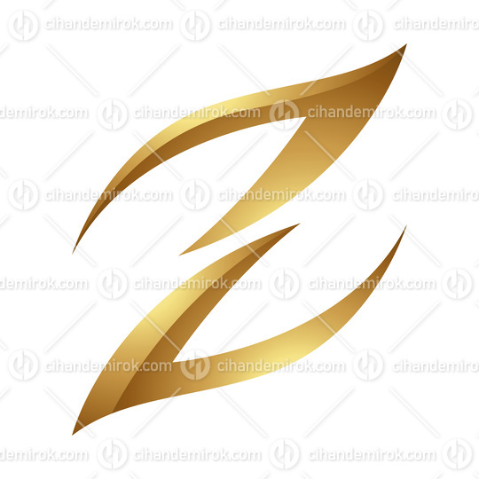 Golden Letter Z Symbol on a White Background - Icon 6