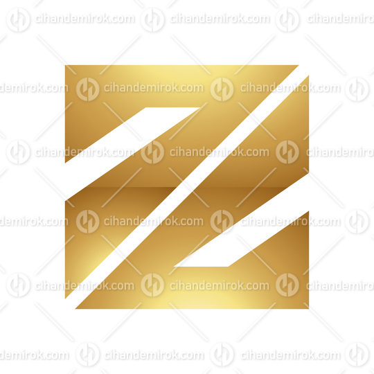 Golden Letter Z Symbol on a White Background - Icon 7