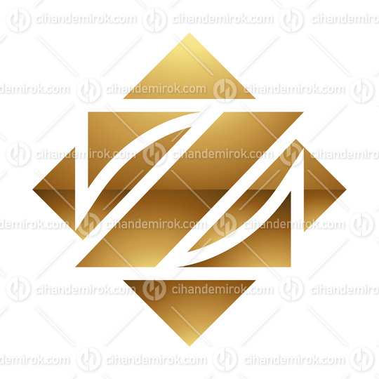Golden Letter Z Symbol on a White Background - Icon 8
