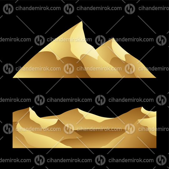 Golden Mountains on a Black Background