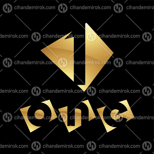 Golden Symbol for Number 1 on a Black Background - Icon 4