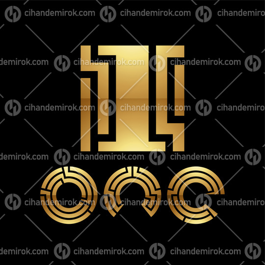 Golden Symbol for Number 1 on a Black Background - Icon 6