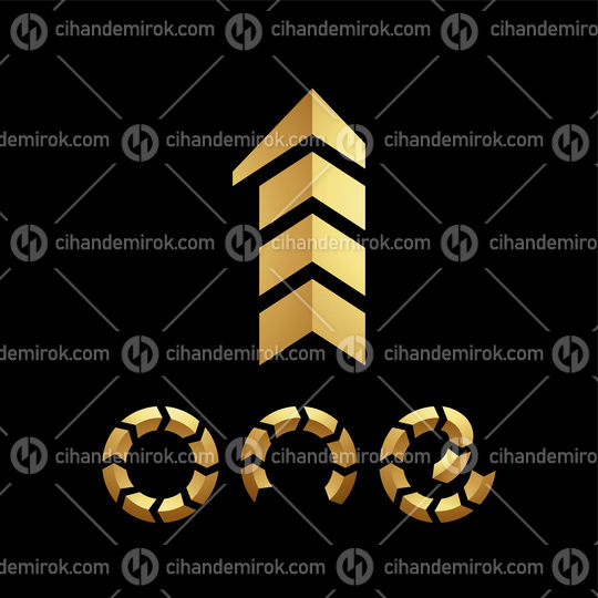 Golden Symbol for Number 1 on a Black Background - Icon 8