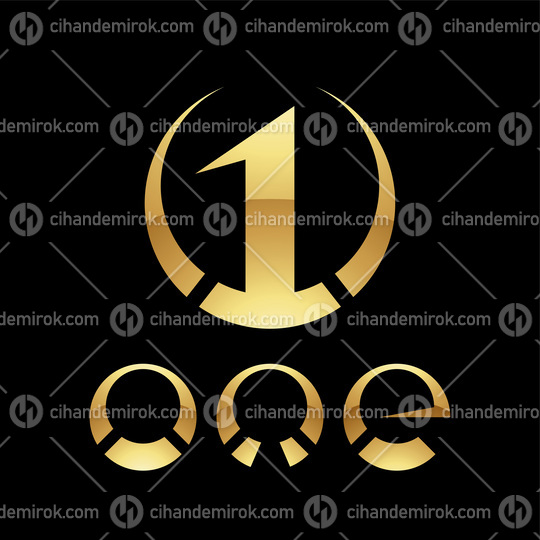 Golden Symbol for Number 1 on a Black Background - Icon 9
