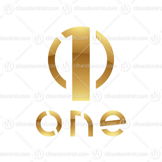 Golden Symbol for Number 1 on a White Background - Icon 2
