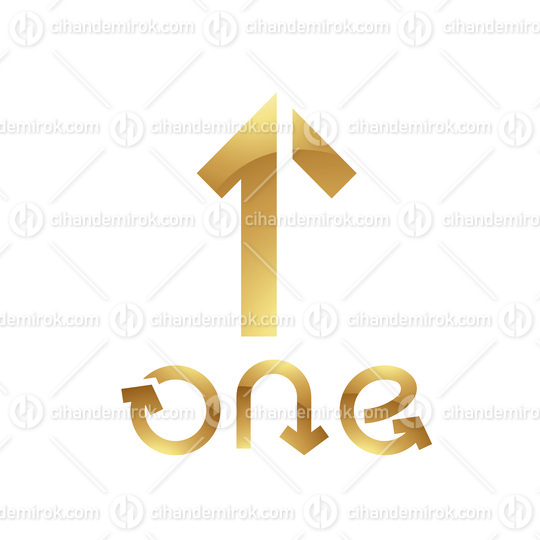 Golden Symbol for Number 1 on a White Background - Icon 3