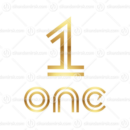 Golden Symbol for Number 1 on a White Background - Icon 5