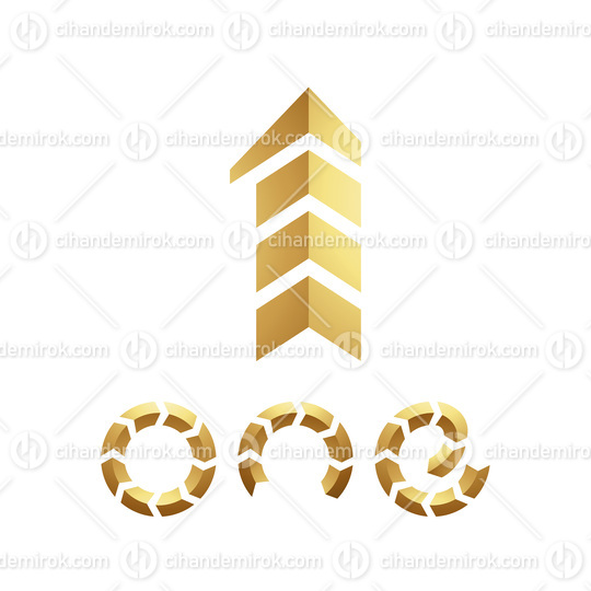 Golden Symbol for Number 1 on a White Background - Icon 8