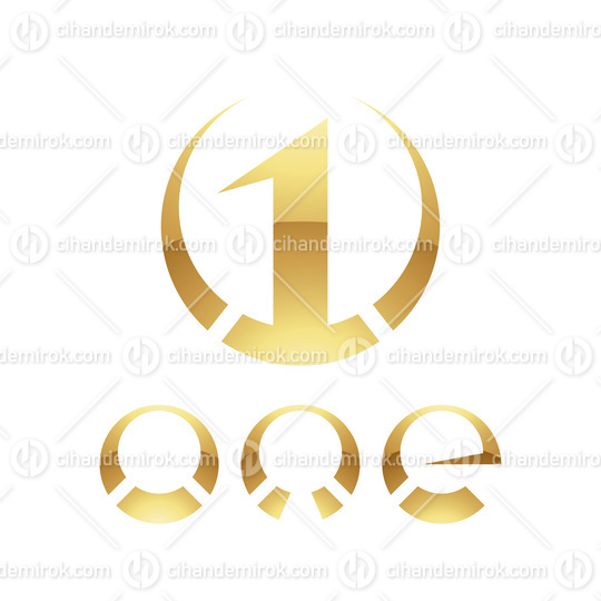 Golden Symbol for Number 1 on a White Background - Icon 9