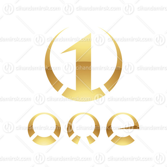 Golden Symbol for Number 1 on a White Background - Icon 9