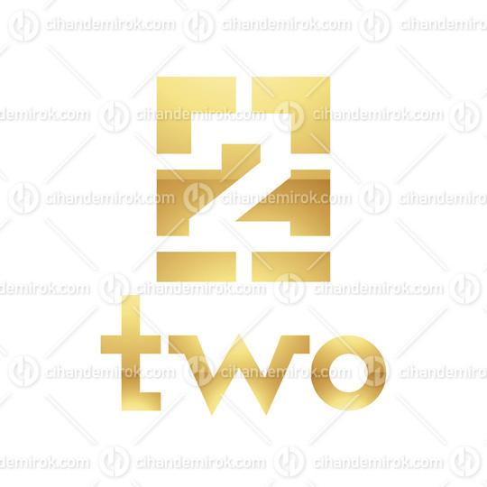 Golden Symbol for Number 2 on a White Background - Icon 5