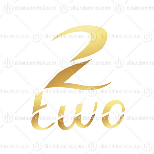 Golden Symbol for Number 2 on a White Background - Icon 7
