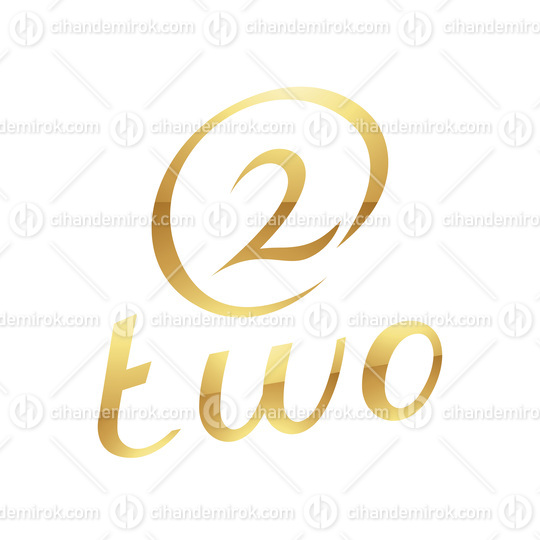 Golden Symbol for Number 2 on a White Background - Icon 9