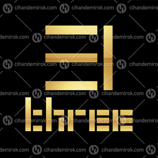 Golden Symbol for Number 3 on a Black Background - Icon 8