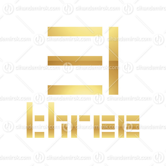 Golden Symbol for Number 3 on a White Background - Icon 8