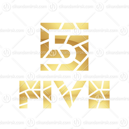 Golden Symbol for Number 5 on a White Background - Icon 9