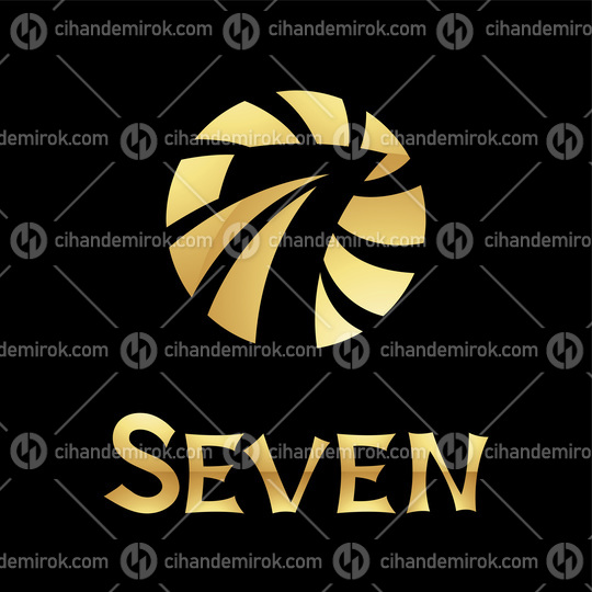 Golden Symbol for Number 7 on a Black Background - Icon 6