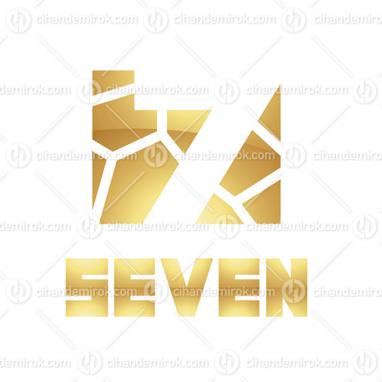 Golden Symbol for Number 7 on a White Background - Icon 1