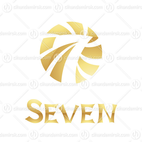 Golden Symbol for Number 7 on a White Background - Icon 6